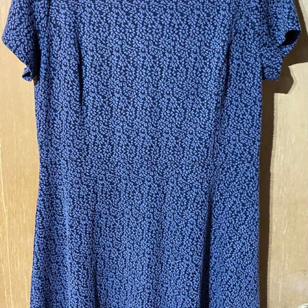 LOFT blue floral midi dress with pockets Size 12